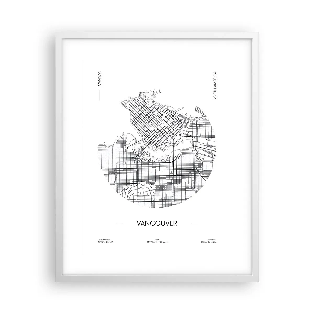Poster în ramă albă - Anatomia Vacouverului - 40x50 cm