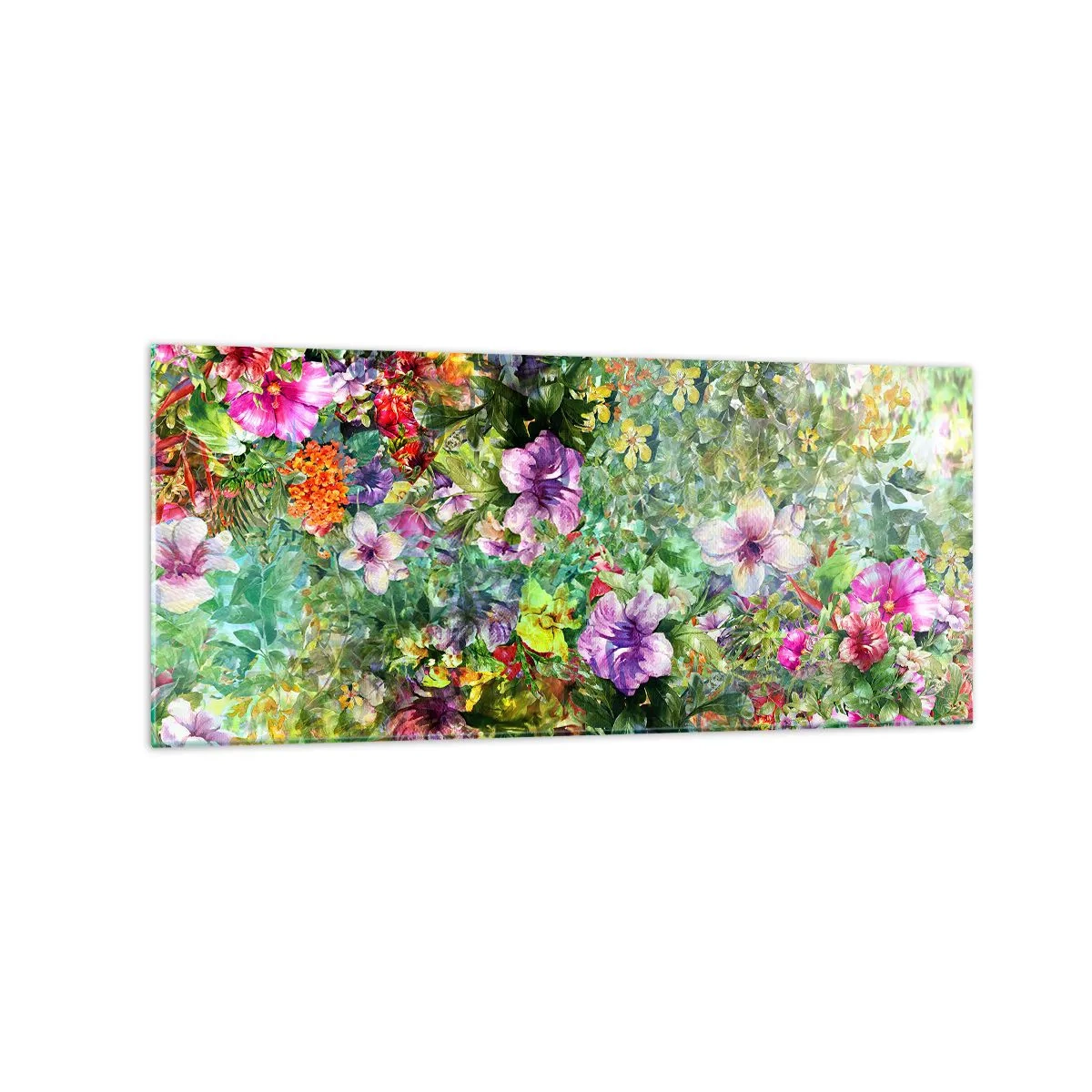 Tablou pe sticlă - Să ne pierdem în flori - 120x50 cm