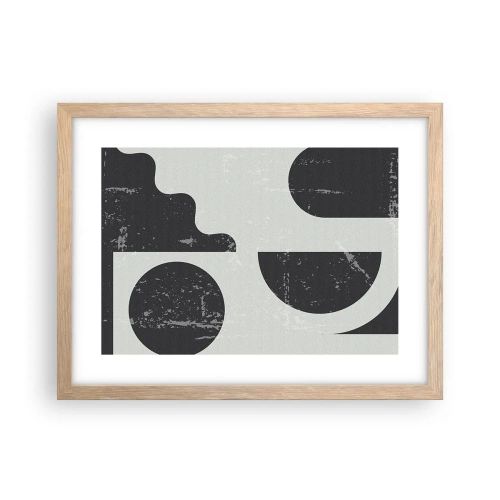 Poster în ramă de stejar deschis - Compoziție deasupra și dedesubt - 40x30 cm