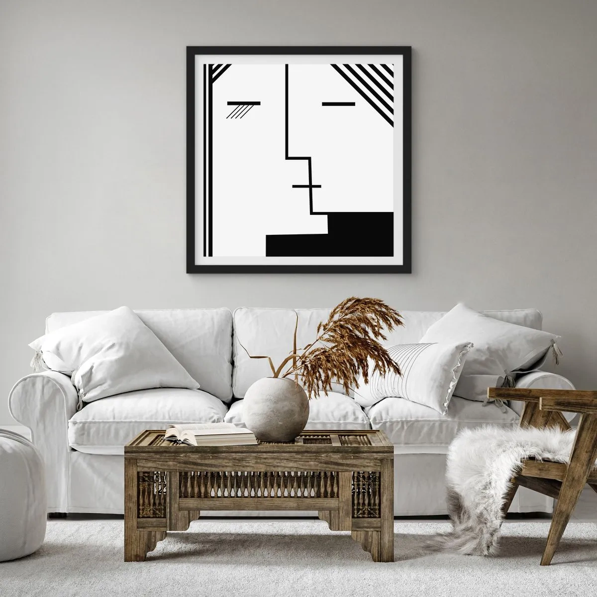 Poster în ramă neagră - Doar un sărut - 30x30 cm