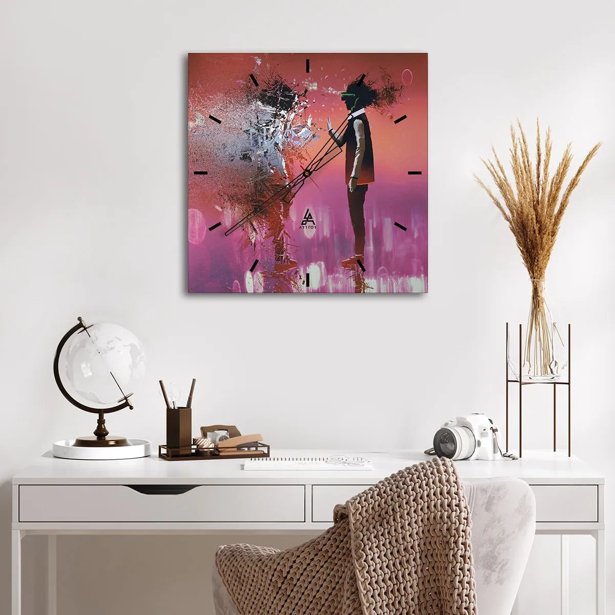 Ceas de perete - Ceas pe sticlă - Este posibil să privești în interiorul tău? - 40x40 cm