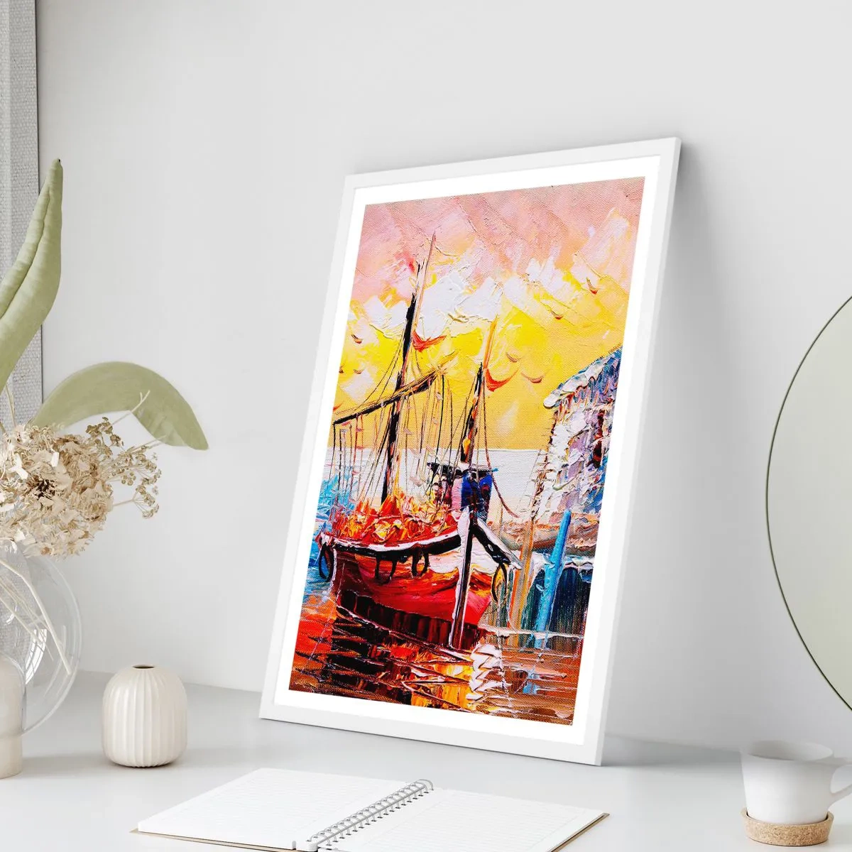 Poster în ramă albă - Întoarcere fericită - 40x50 cm