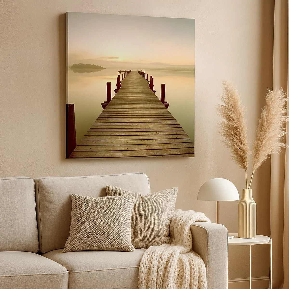 Tablou pe pânză - Înainte de răsărit, zori, lumină - 30x30 cm