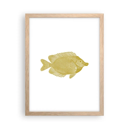 Poster în ramă de stejar deschis - Pește și atât - 30x40 cm