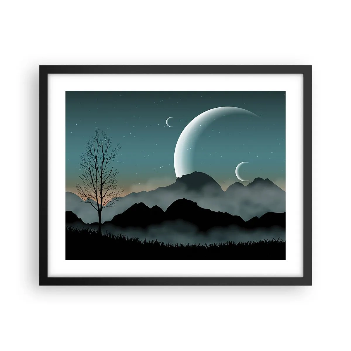Poster în ramă neagră - Carnavalul unei nopți înstelate - 50x40 cm