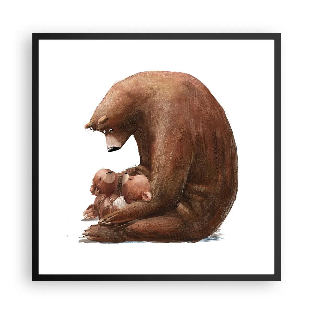 Poster în ramă neagră - Vise plăcute, copii - 60x60 cm