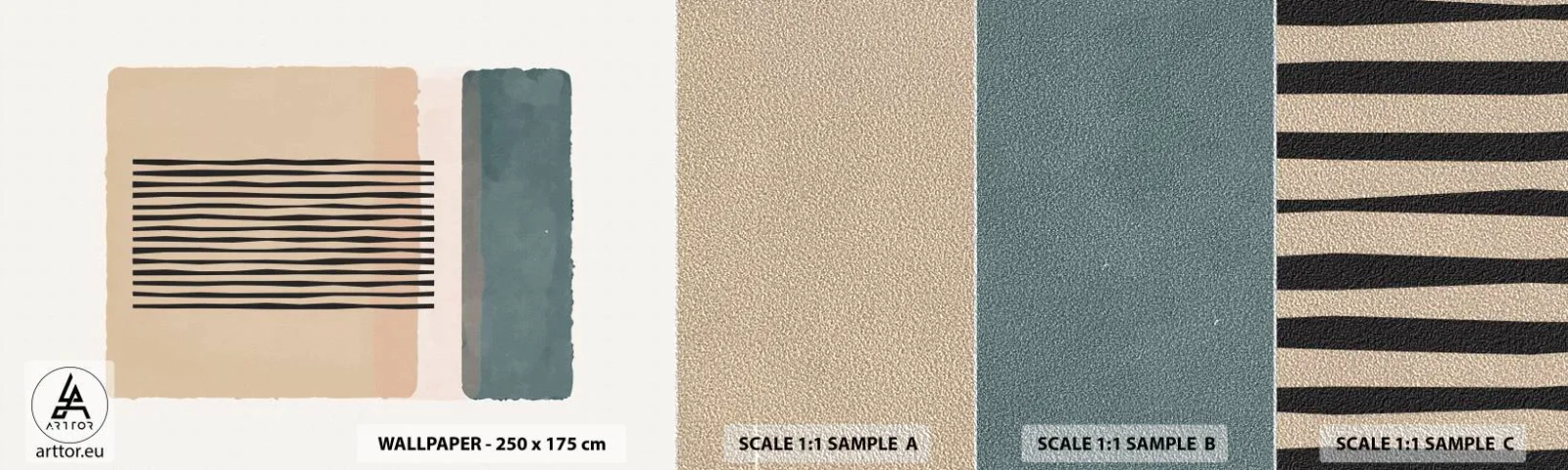 Mostră tapet Premium Sand - Totul este în regulă - Abstracția, Grafică, Minimalism - 100x30 cm