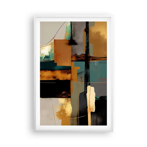 Poster în ramă albă - Abstracția - lumină și umbră - 61x91 cm