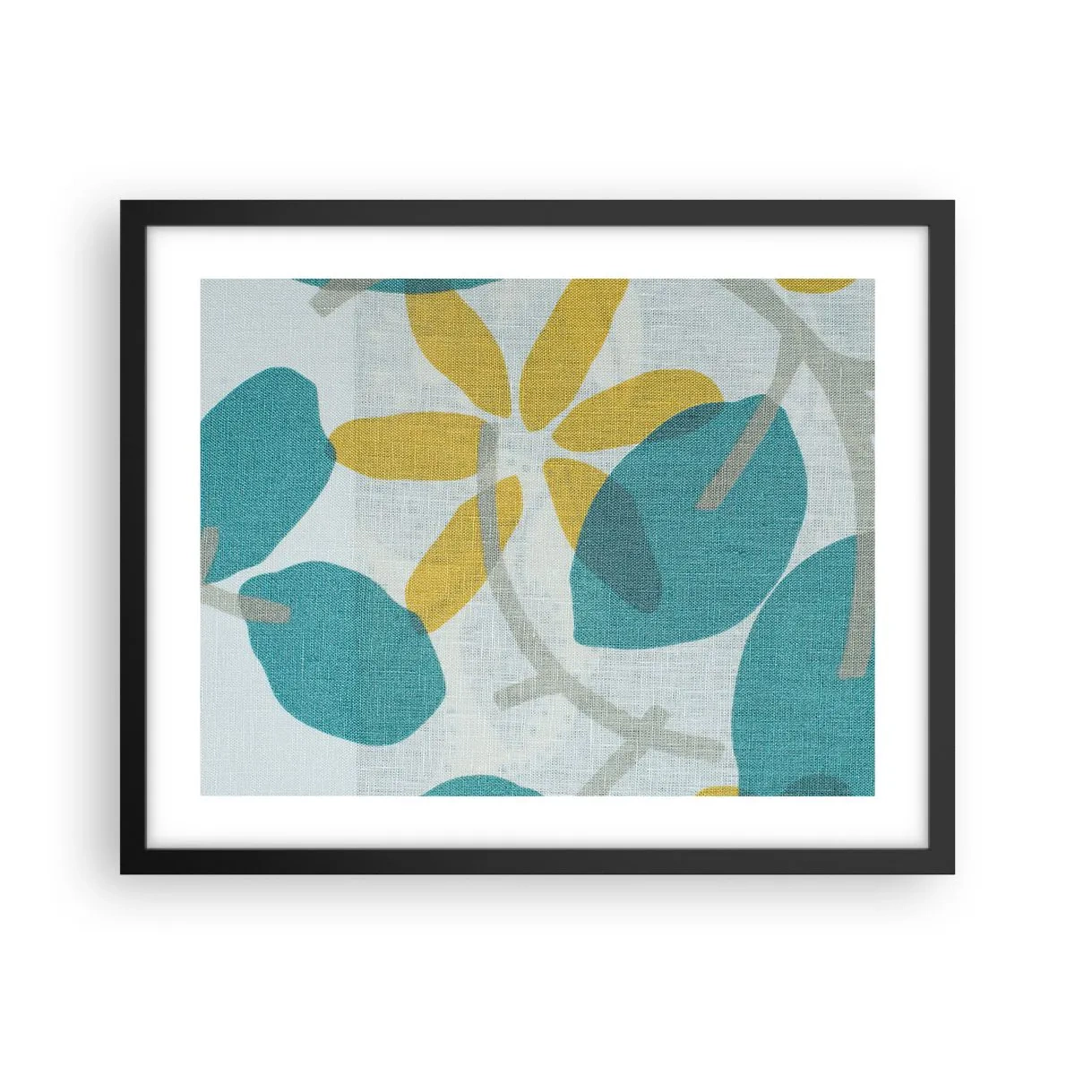 Poster în ramă neagră - Printre frunzele de azur - 50x40 cm