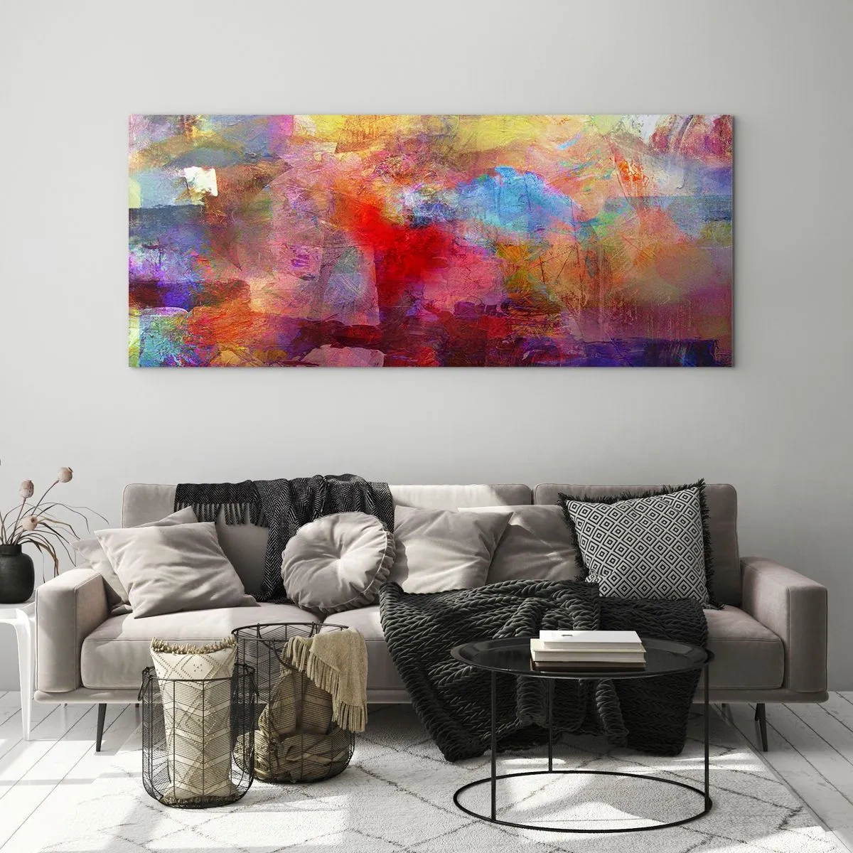 Tablou pe sticlă - O privire în interiorul curcubeului - 90x30 cm