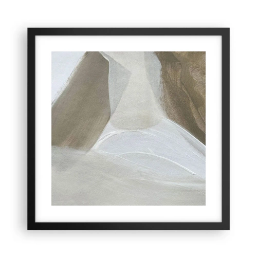 Poster în ramă neagră - Val de alb - 40x40 cm
