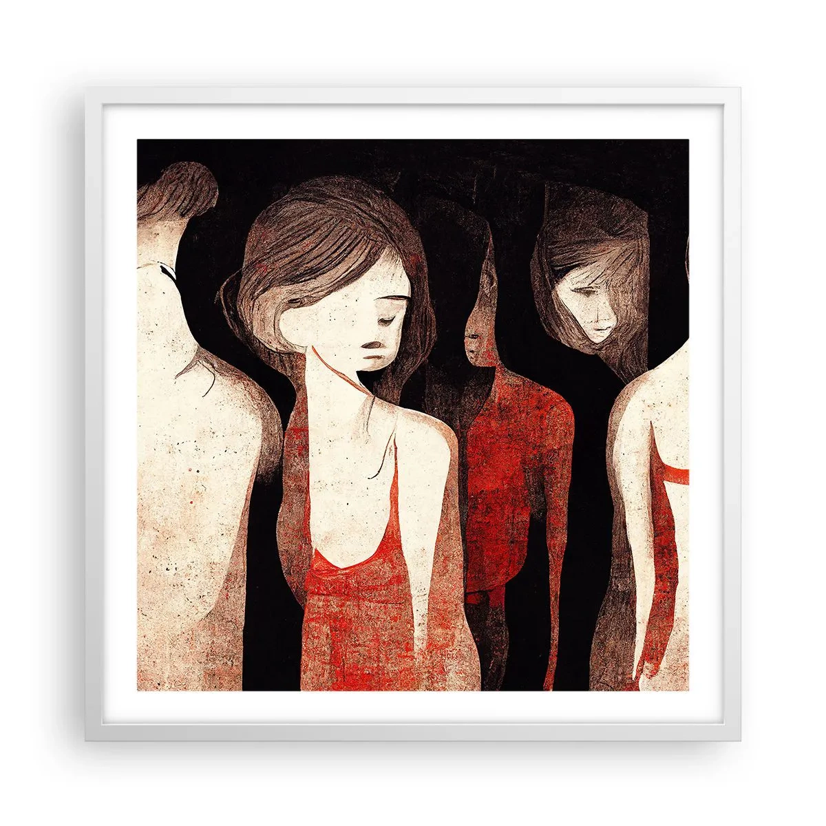 Poster în ramă albă - Madonele întunericului - 60x60 cm