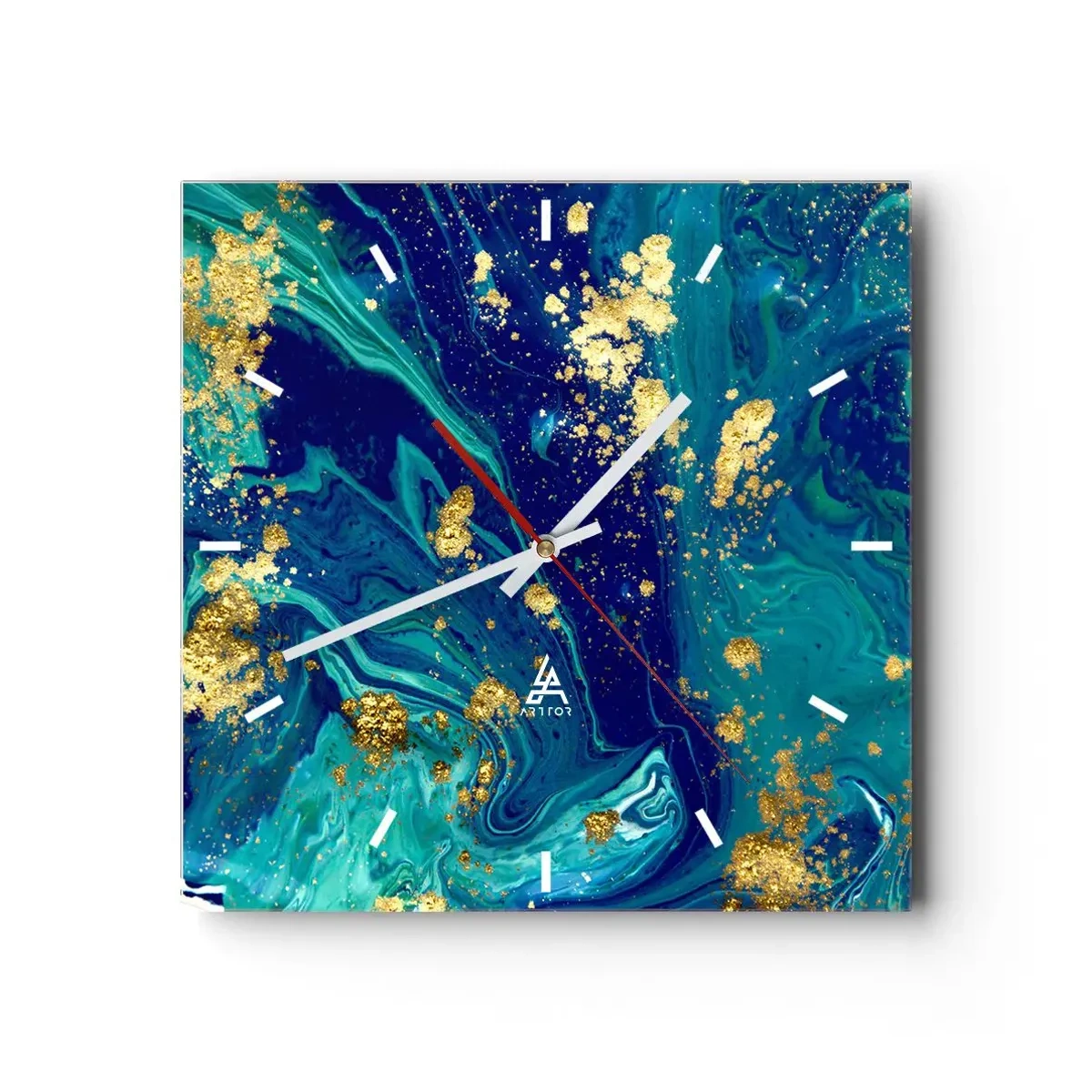Ceas de perete - Ceas pe sticlă - Petale de soare - 40x40 cm