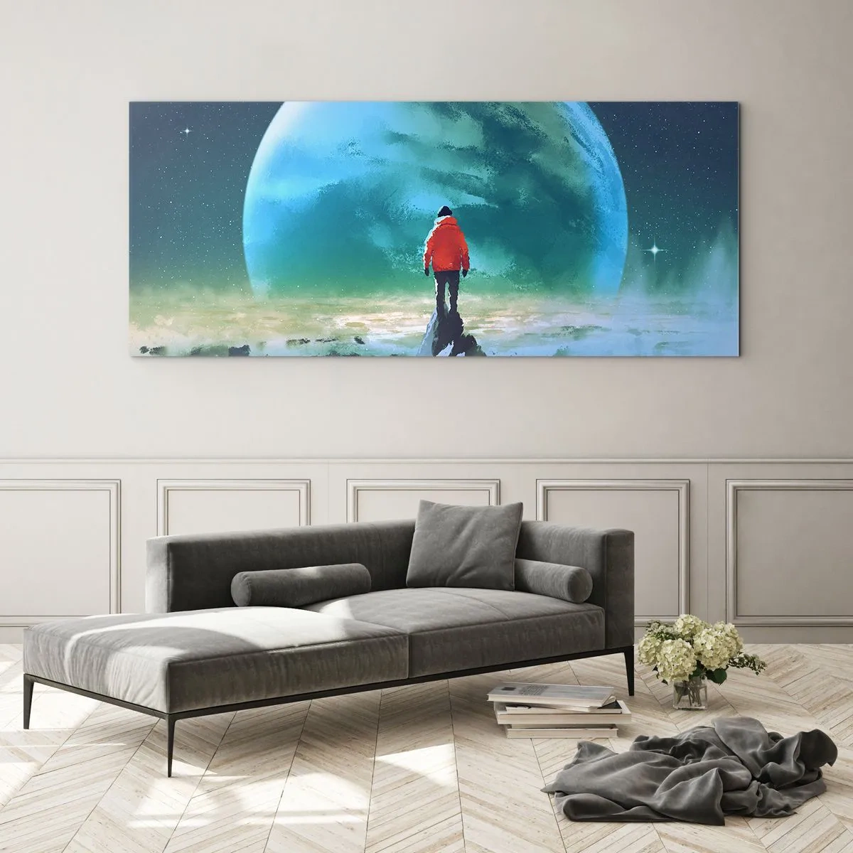 Tablou pe sticlă - Descoperitorul unui nou ținut - 120x50 cm