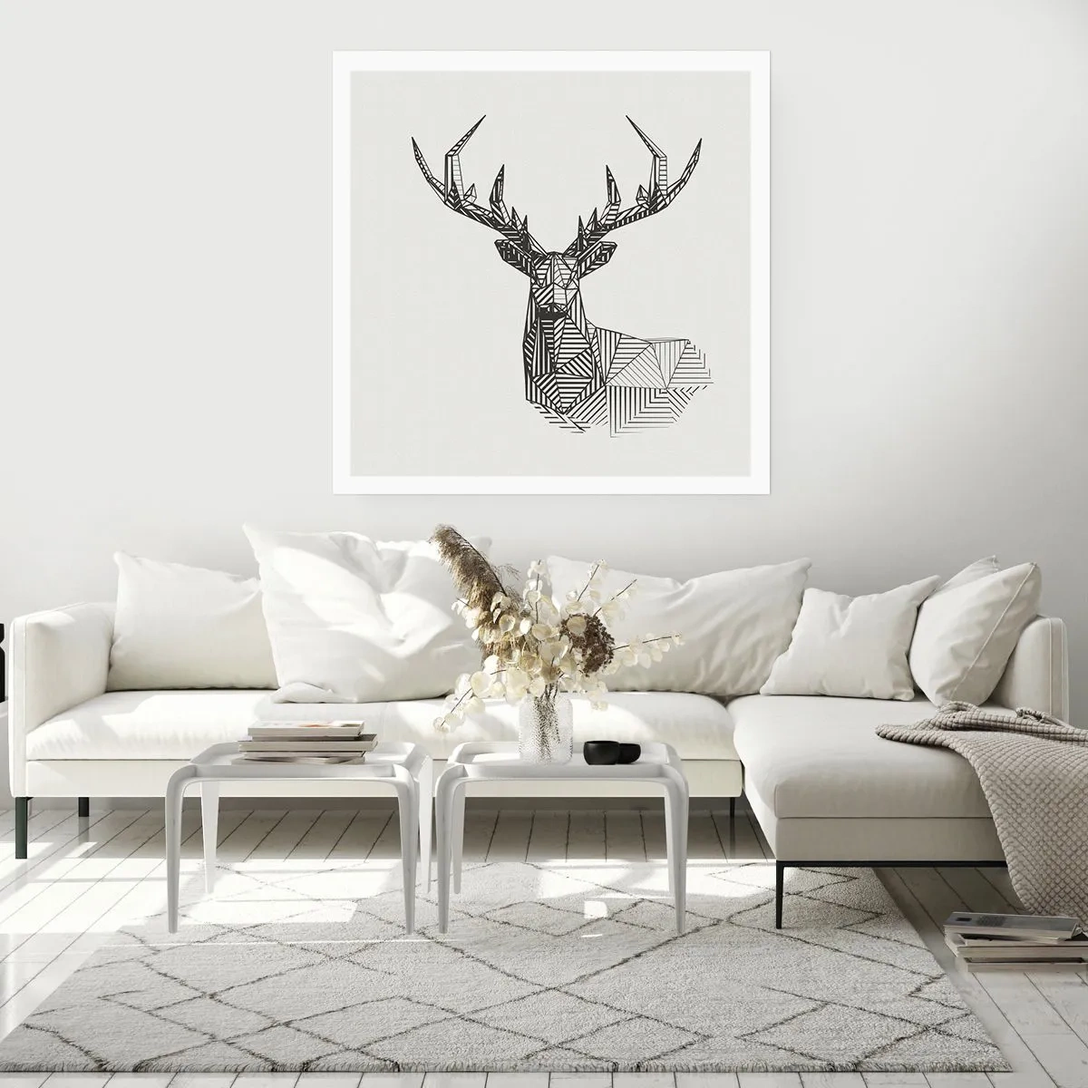 Poster - Cerb în stil cubist - 60x60 cm