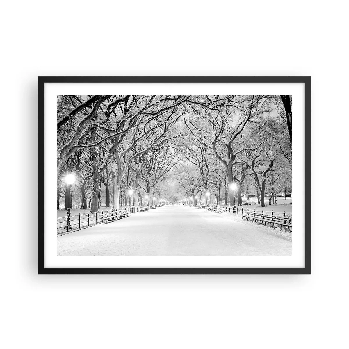 Poster în ramă neagră - Cele patru anotimpuri – iarna - 70x50 cm