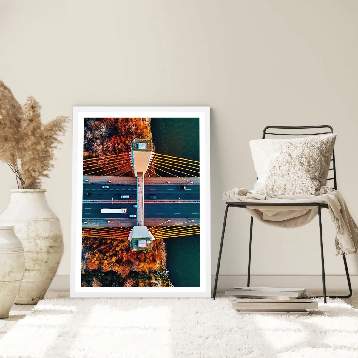 Poster în ramă albă - Din pădure spre apă - 40x50 cm