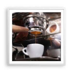 Poster în ramă albă - Cel mai bun moment al zilei - 60x60 cm