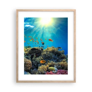 Poster în ramă de stejar deschis - Comori subacvatice - 40x50 cm