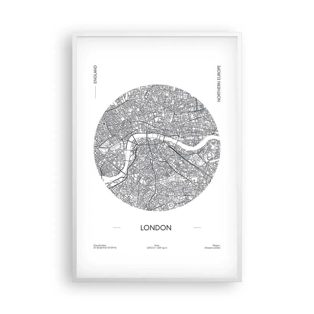 Poster în ramă albă - Anatomia Londrei - 61x91 cm