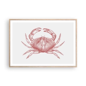 Poster în ramă de stejar deschis - Crab peste crabi - 100x70 cm