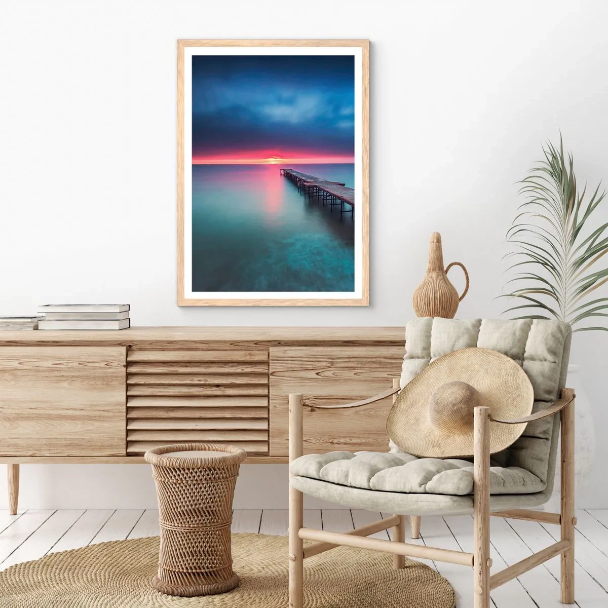 Poster în ramă de stejar deschis - Între cer și pământ - 40x50 cm