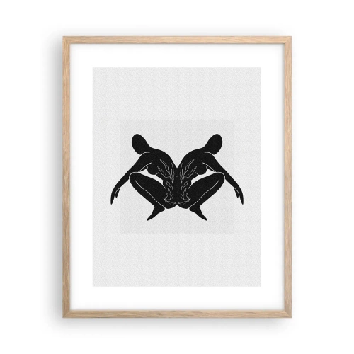 Poster în ramă de stejar deschis - Suflet comun - 40x50 cm