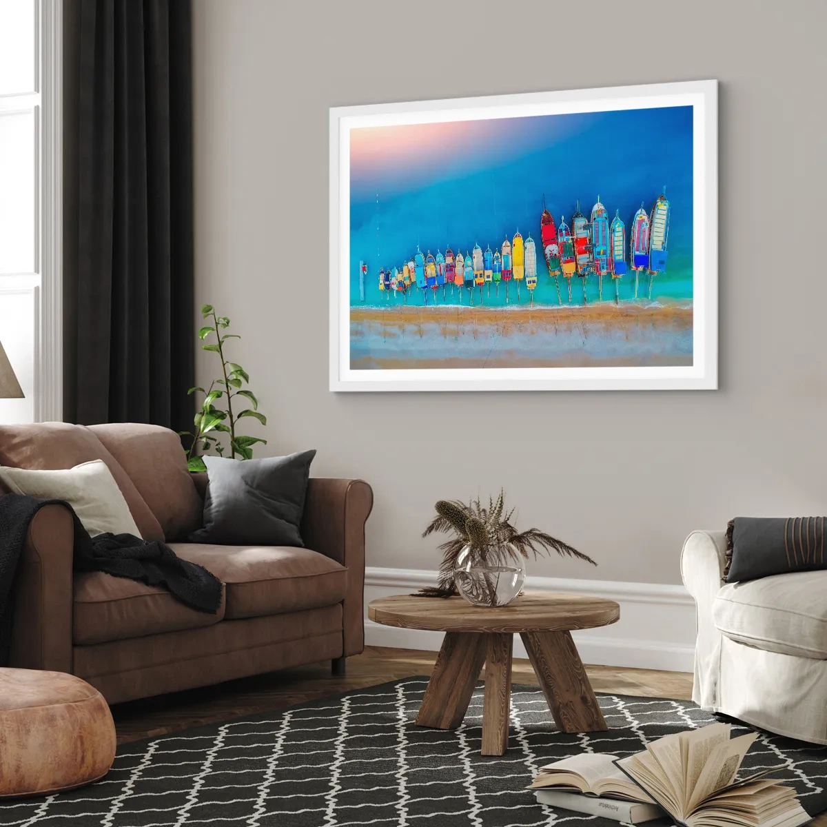 Poster în ramă albă - Din perspectiva unei păsări - 40x30 cm