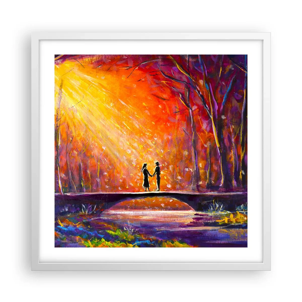 Poster în ramă albă - Și cerul îi iubește - 50x50 cm