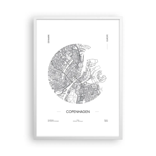 Poster în ramă albă - Anatomia Copenhagăi - 50x70 cm
