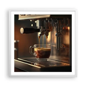 Poster în ramă albă - Băutură senzuală - 60x60 cm