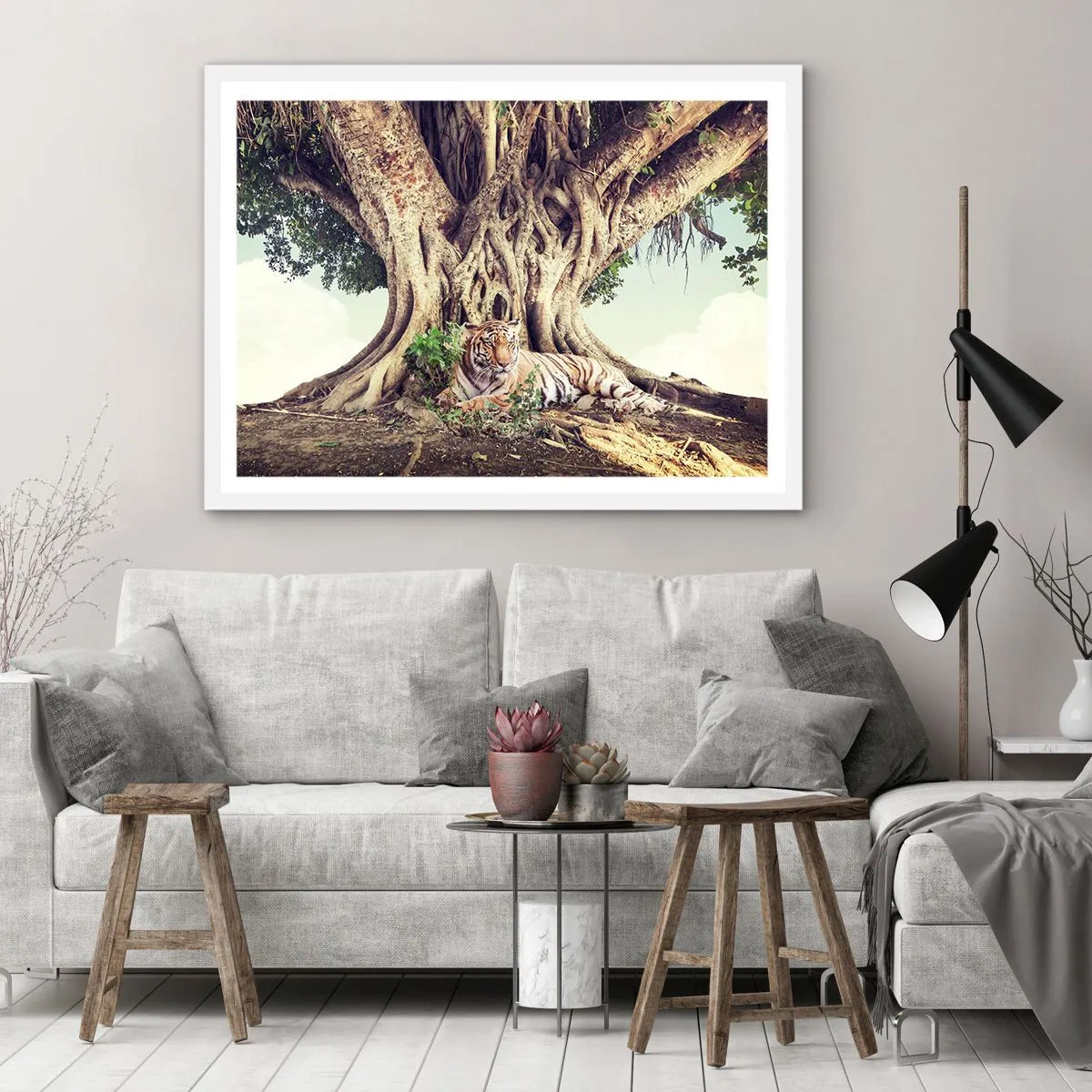 Poster în ramă albă - O perspectivă din Geneză - 70x50 cm