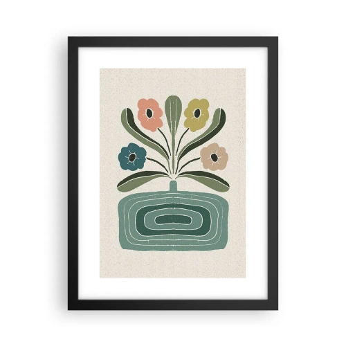 Poster în ramă neagră - Buchet simetric - 30x40 cm