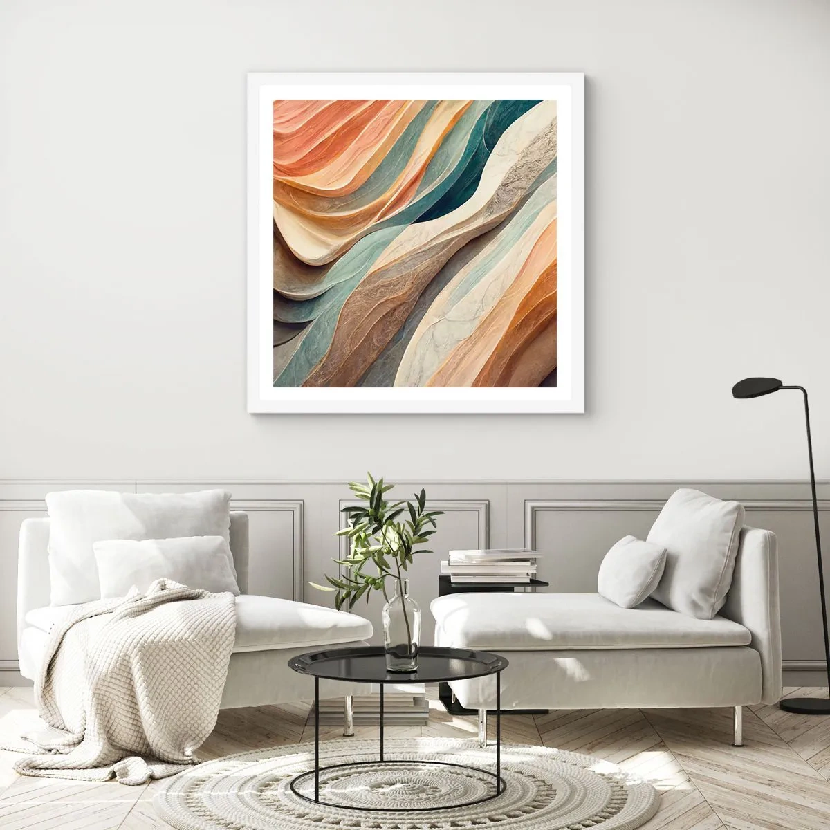 Poster în ramă albă - Momentul dinaintea schimbării - 60x60 cm