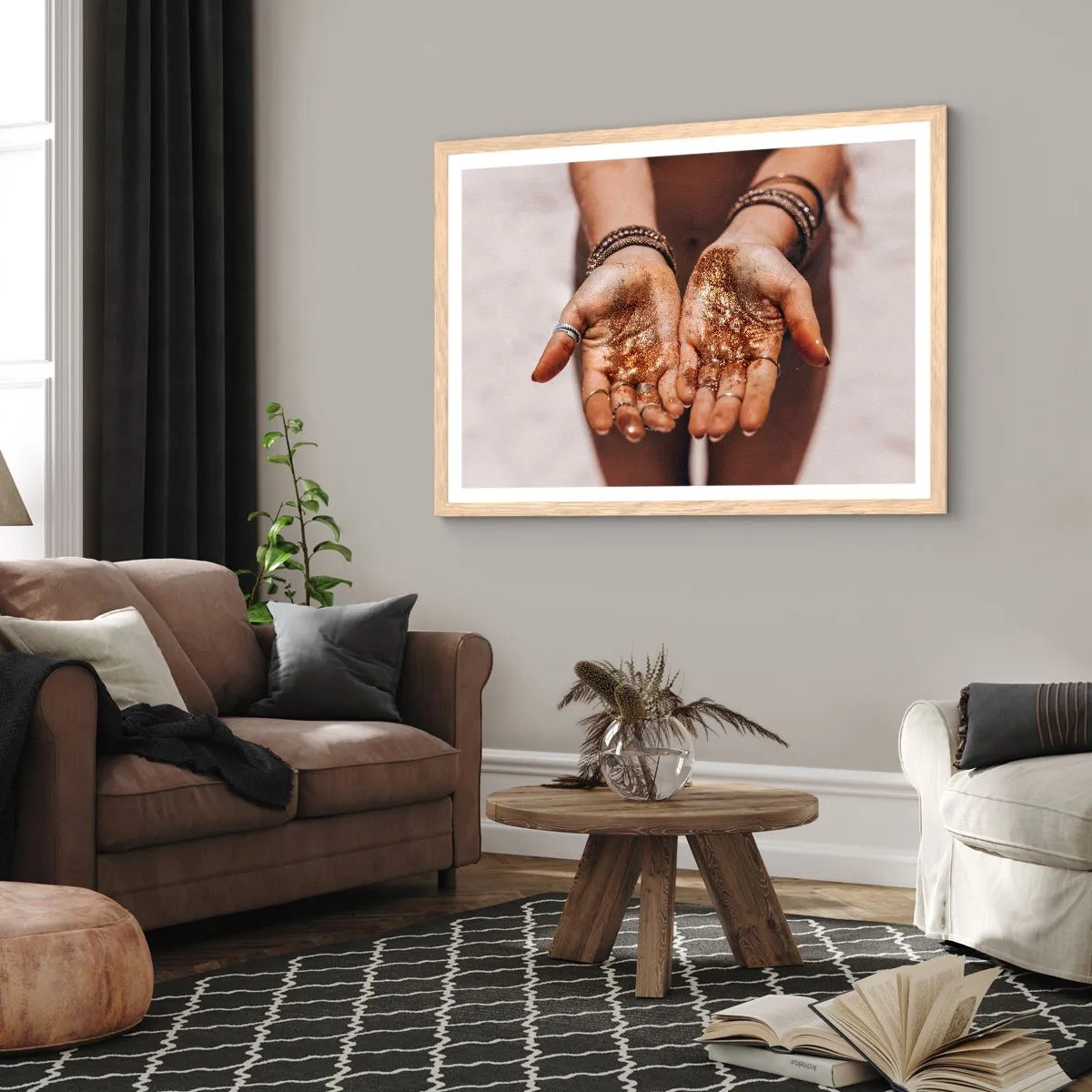 Poster în ramă de stejar deschis - Un cadou pentru tine - 100x70 cm