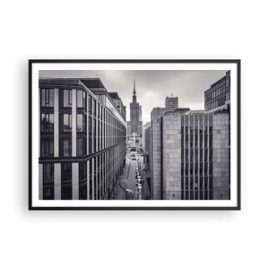 Poster în ramă neagră - Vale citadină din Varșovia - 100x70 cm