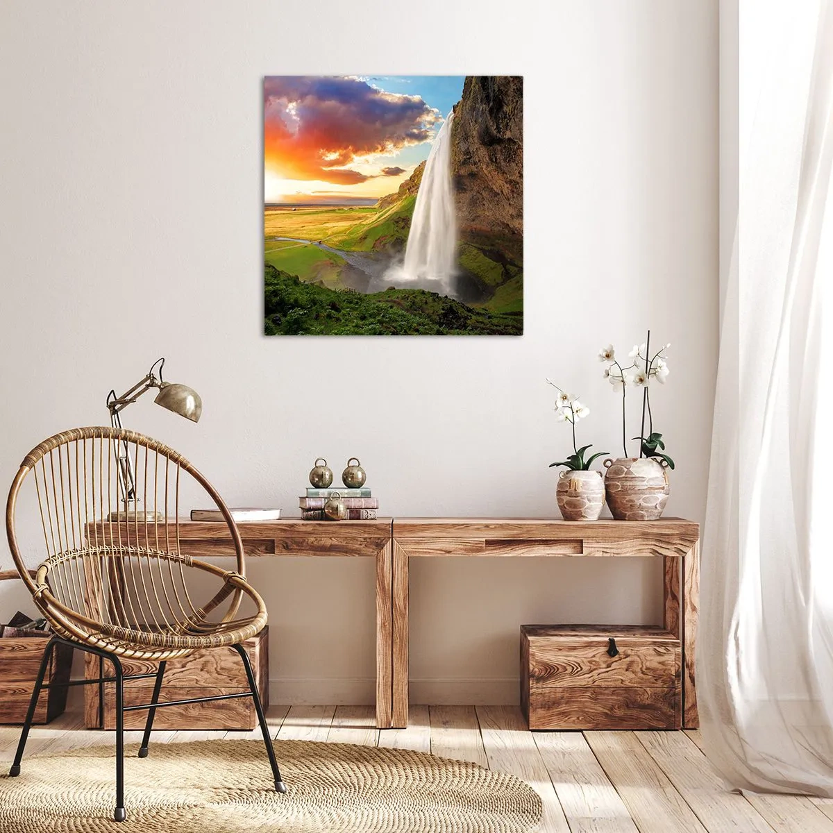 Tablou pe pânză - Vara plină de Islanda - 40x40 cm