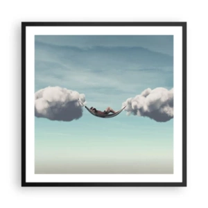 Poster în ramă neagră - Fericirea momentului - 60x60 cm