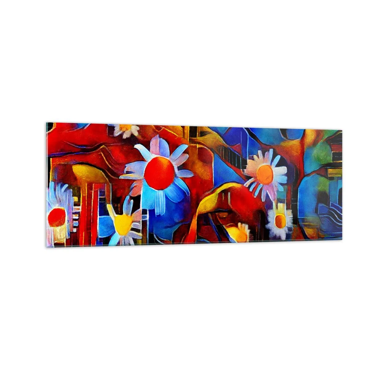 Tablou pe sticlă - Culorile vieții - 140x50 cm