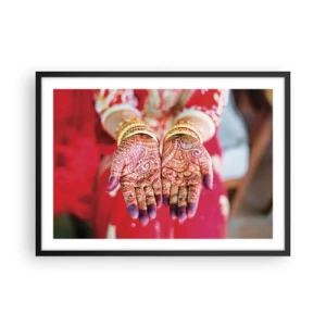 Poster în ramă neagră - Gata să prindă fericirea - 70x50 cm