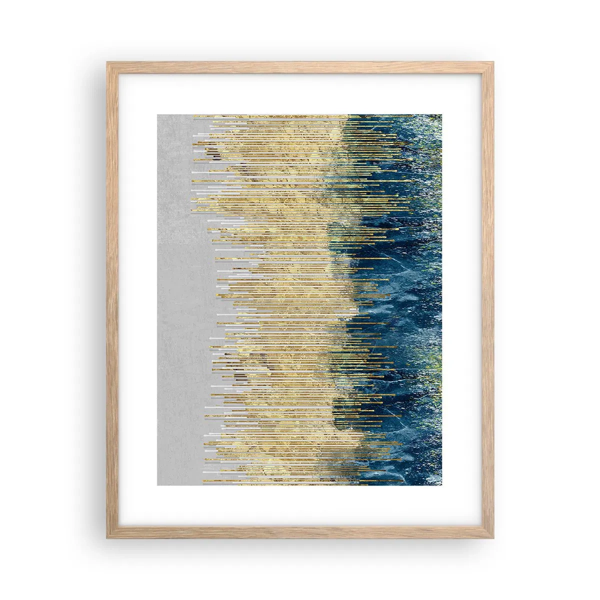 Poster în ramă de stejar deschis - Granița aurită - 40x50 cm