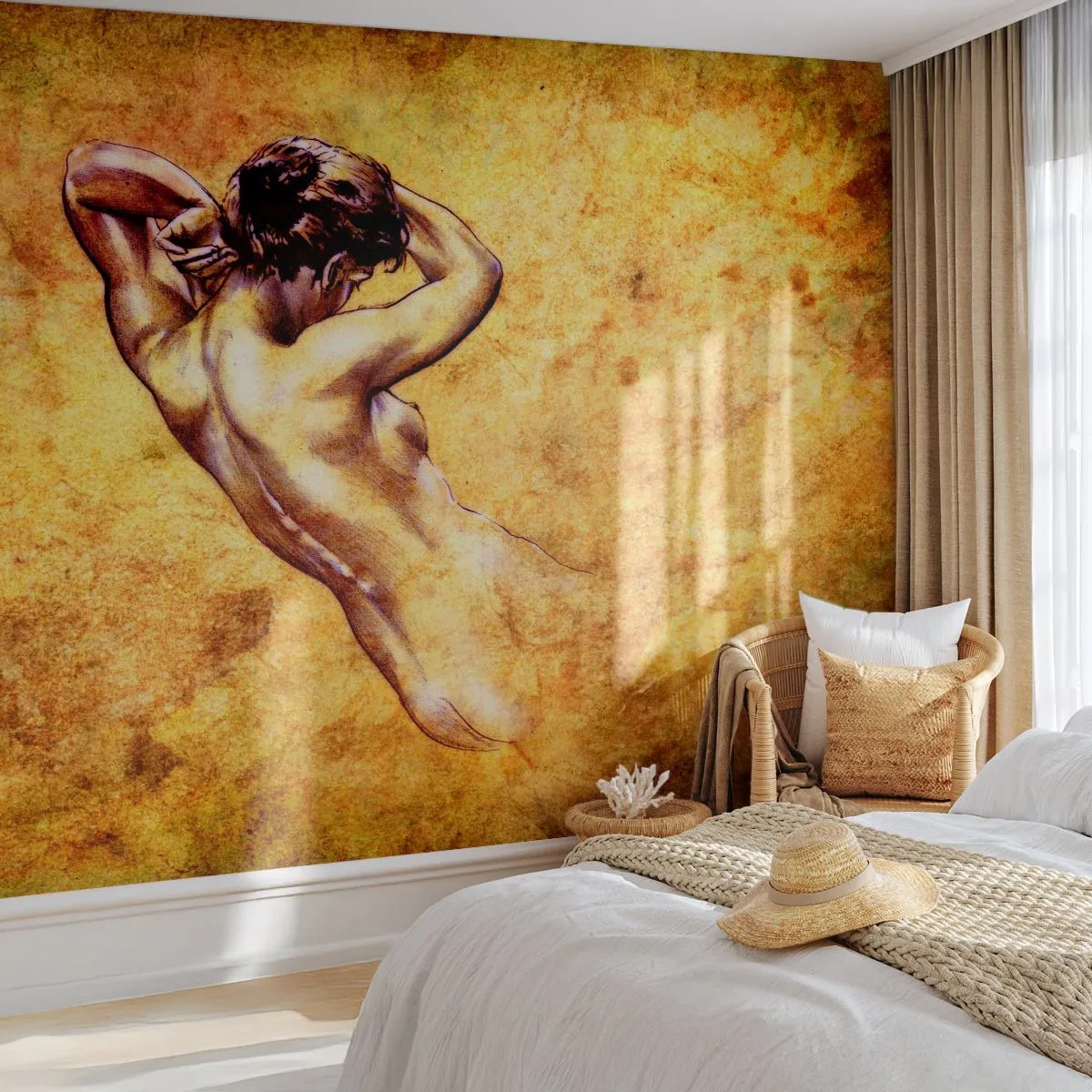 Tapet Premium Canvas - Dezvăluit, dar încă un mister - Femeie, act, Bucată - 250x175 cm