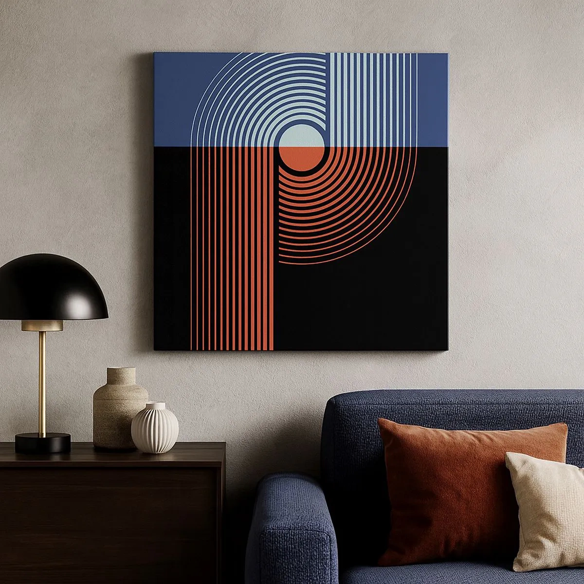 Tablou pe pânză - Într-o îmbrăţişare geometrică - 30x30 cm