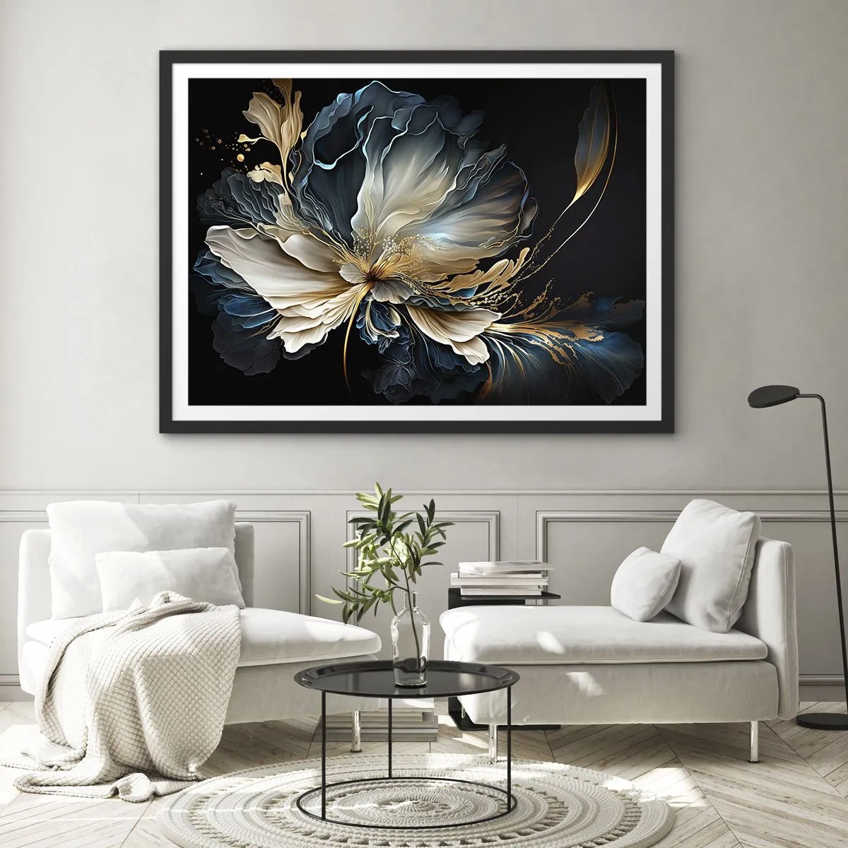 Poster în ramă neagră - Povestea unei flori de iubire - 70x50 cm