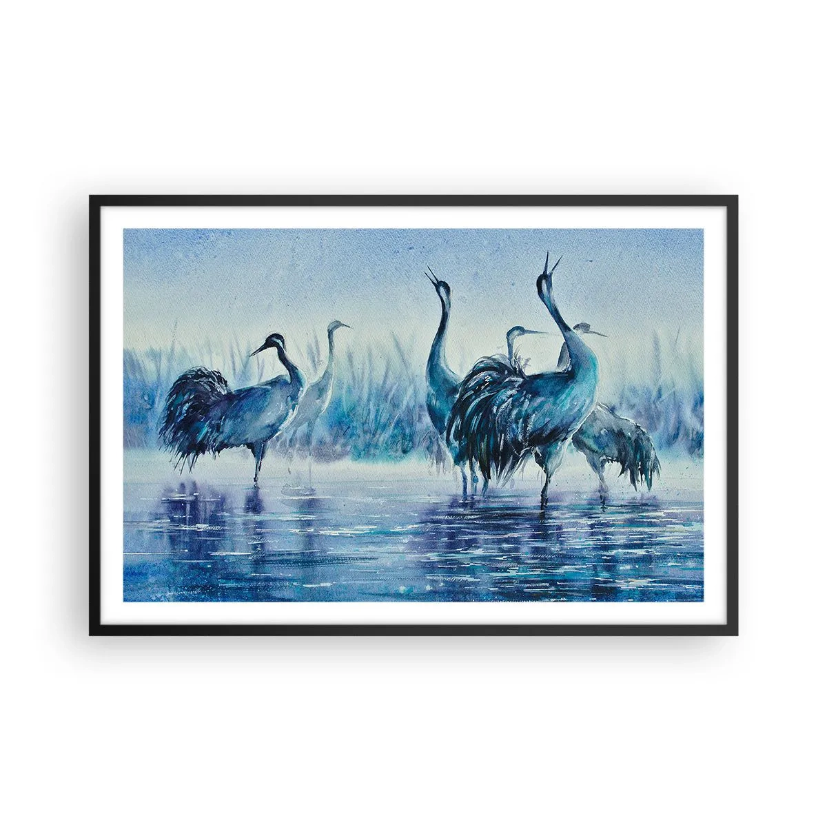 Poster în ramă neagră - Întâlnirea de dimineață - 91x61 cm