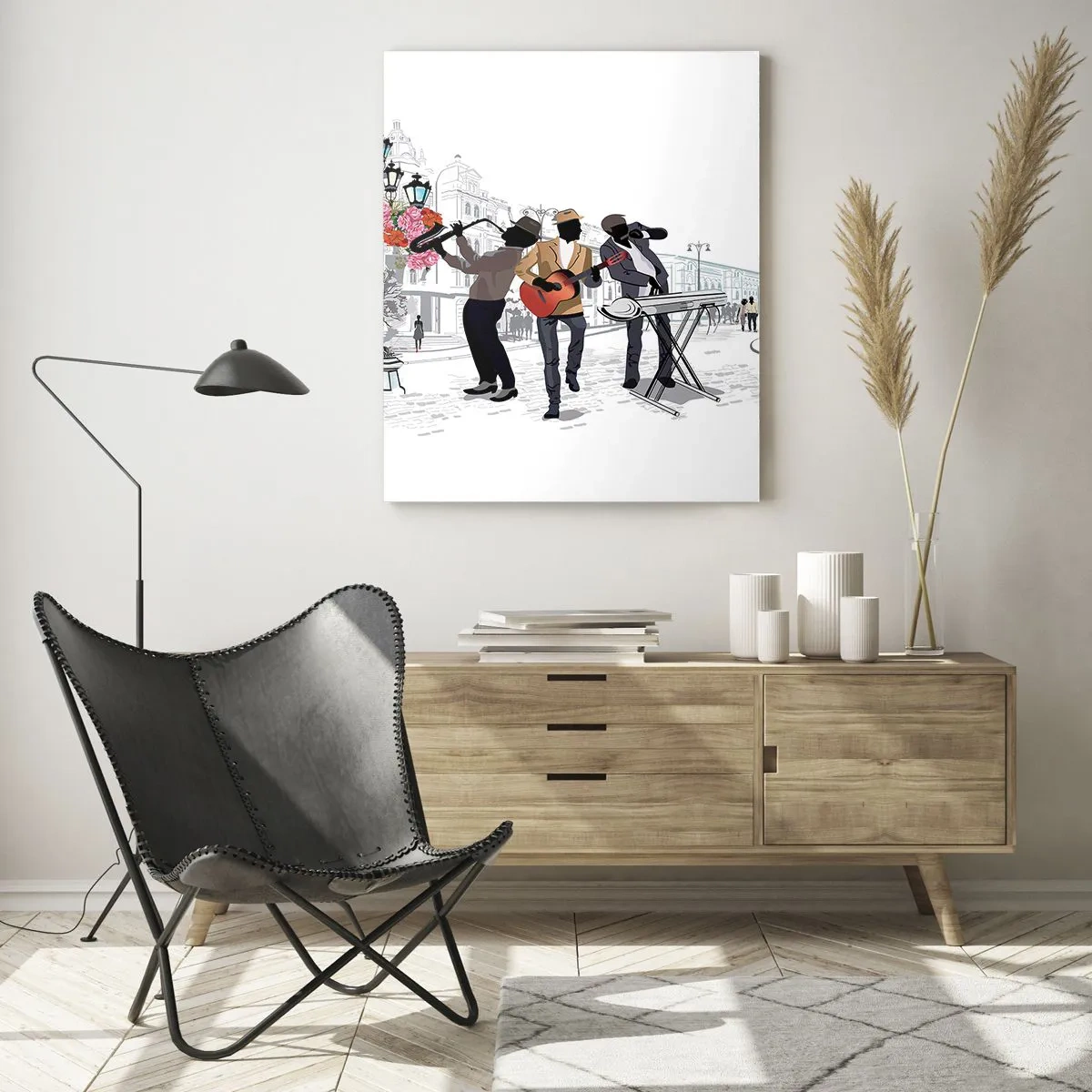 Tablou pe sticlă - Muzică străzii - 50x70 cm