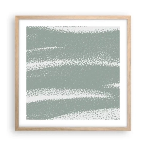 Poster în ramă de stejar deschis - Abstracție în stil de iarnă - 50x50 cm