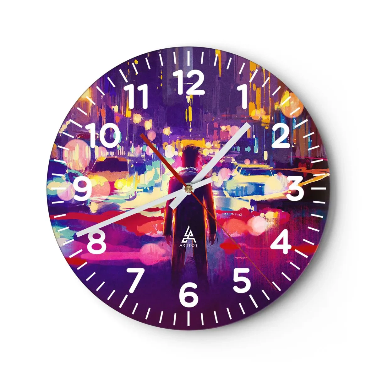 Ceas de perete - Ceas pe sticlă - Scufundat în lumină - 40x40 cm