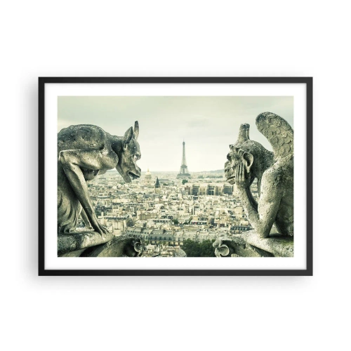 Poster în ramă neagră - La taclale pariziene - 70x50 cm