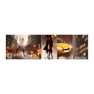 Mostră de Tapet Standard Eco - În luminile New York-ului - New York, Manhattan, Arhitectură - 100x30 cm